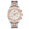 Tissot PR 100 Sport Chic Chronograph Diamonds Mother of Pearl Dial Two Tone Steel Strap Watch for Women - T101.917.22.116.00