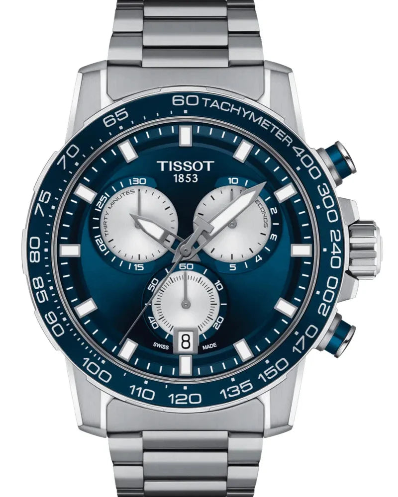 Tissot Supersport Chrono Blue Dial Silver Steel Strap Watch For Men - T125.617.11.041.00