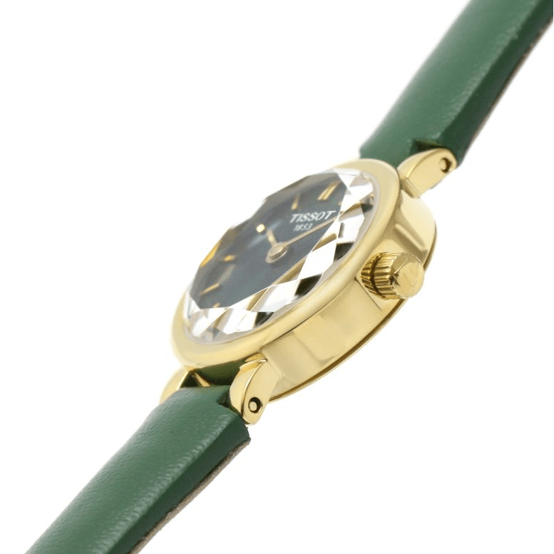 Tissot Lovely Round Mother of Pearl Green Dial Green Leather Strap Watch for Women - T140.009.36.091.00