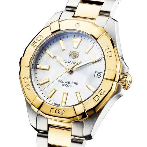 Tag Heuer Aquaracer Silver Dial Two Tone Steel Strap Watch for Women - WBD1120.BB0930