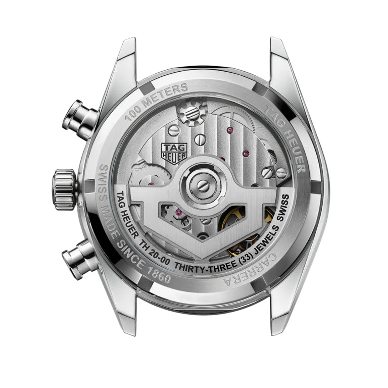 Tag Heuer Carrera Automatic Chronograph Black Dial Black Leather Strap Watch for Men - CBS2210.FC6534