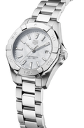 Tag Heuer Aquaracer Quartz Mother of Pearl White Dial Silver Steel Strap Watch for Women - WBD1411.BA0741