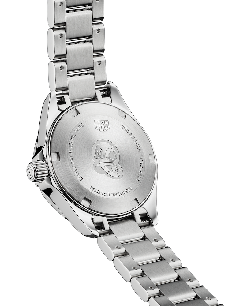 Tag Heuer Aquaracer Diamonds Mother of Pearl White Dial Silver Steel Strap Watch for Women - WBD1415.BA0741