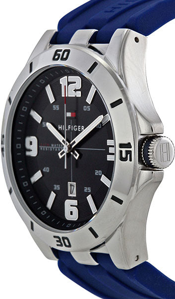 Tommy Hilfiger Drew Black Dial Black Rubber Strap Watch for Men - 1791062