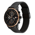 Tommy Hilfiger Weston Chronograph Black Dial Black Mesh Bracelet Watch For Men - 1710505