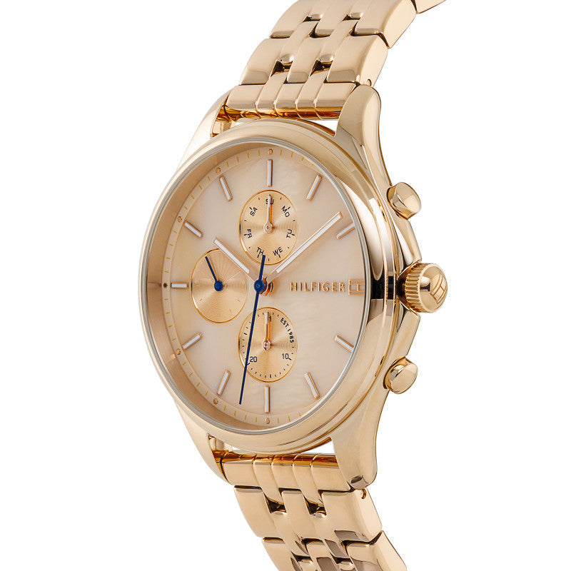 Tommy Hilfiger Whitney Chronograph Quartz Rose Gold Dial Rose Gold Steel Strap Watch For Women - 1782120