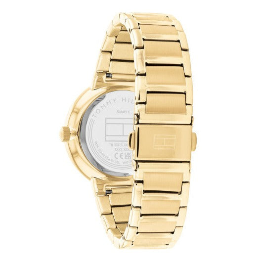 Tommy Hilfiger Joy Analog Gold Dial Gold Steel Strap Watch For Women - 1782536