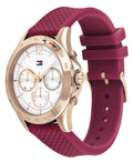 Tommy Hilfiger Haven Quartz White Dial Red Rubber Strap Watch For Women - 1782200