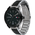 Tommy Hilfiger Sneaker Quartz Black Dial Two Tone Steel Strap Watch for Men - 1791619