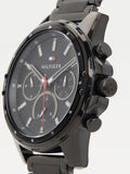 Tommy Hilfiger Mason Chronograph Black Dial Black Steel Strap Watch For Men - 1791935