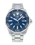 Tag Heuer Aquaracer Calibre 5 Blue Dial Silver Steel Strap Watch for Men - WAY201B.BA0927