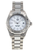 Tag Heuer Aquaracer Quartz Mother of Pearl White Dial Silver Steel Strap Watch for Women - WBD1411.BA0741