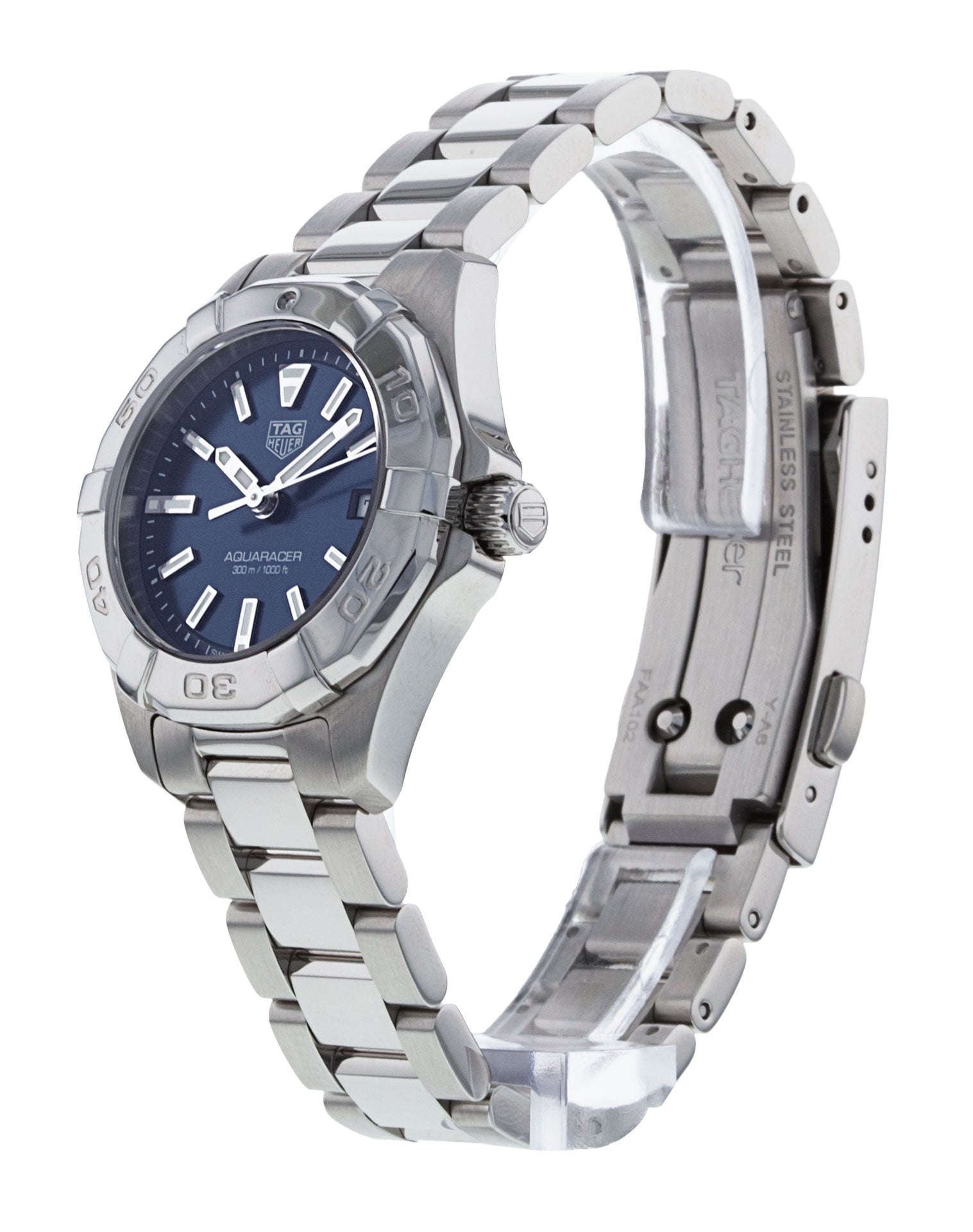 Tag Heuer Aquaracer Blue Dial Silver Steel Strap Watch for Women - WBD1412.BA0741