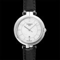 Tissot T Lady Flamingo Mother of Pearl Dial Black Leather Strap Watch for Women - T094.210.16.111.00