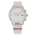 Tommy Hilfiger Blake Chronograph Silver Dial Pink Leather Strap Watch For Women - 1781906