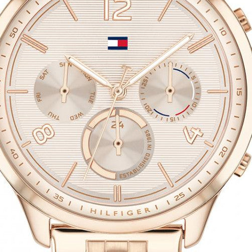 Tommy Hilfiger Harper Chronograph Quartz Rose Gold Dial Rose Gold Steel Strap Watch For Women - 1782224