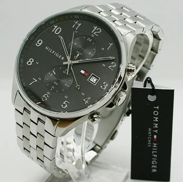 Tommy Hilfiger West Quartz Black Dial Silver Steel Strap Watch For Men - 1791707