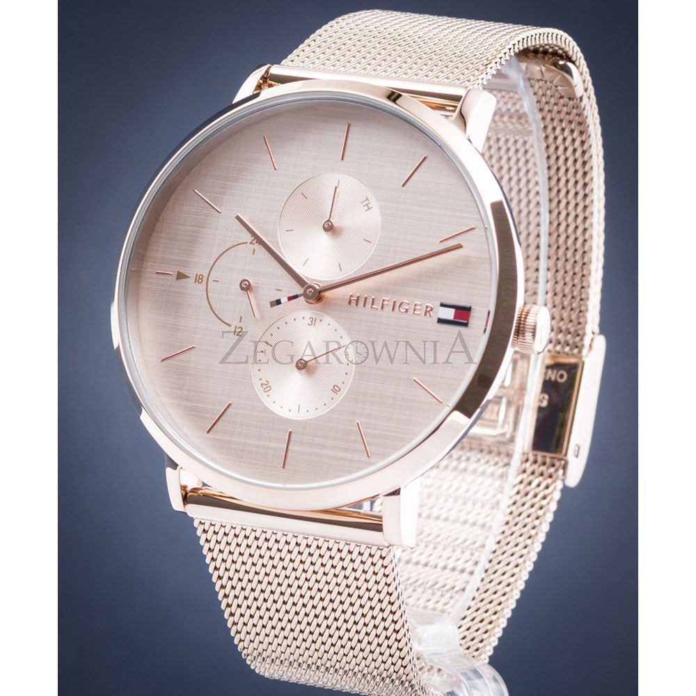 Tommy Hilfiger Jenna Quartz Rose Gold Dial Rose Gold Mesh Bracelet Watch For Women - 1781944