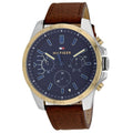 Tommy Hilfiger Decker Blue Dial Brown Leather Strap Watch for Men - 1791561