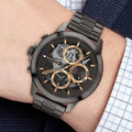 Tommy Hilfiger Henry Chronograph Grey Dial Grey Steel Strap Watch For Men - 1710479