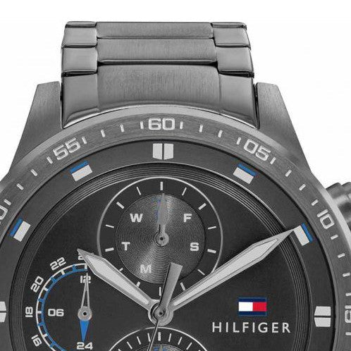 Tommy Hilfiger Trent Chronograph Grey Dial Grey Steel Strap Watch For Men - 1791806