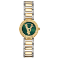 Versace Virtus Quartz Green Dial Two Tone Steel Strap Watch For Women - VET300821