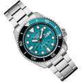 Seiko 5 Sports SKX Skeleton Green Dial Silver Steel Strap Watch For Men - SRPJ45K1