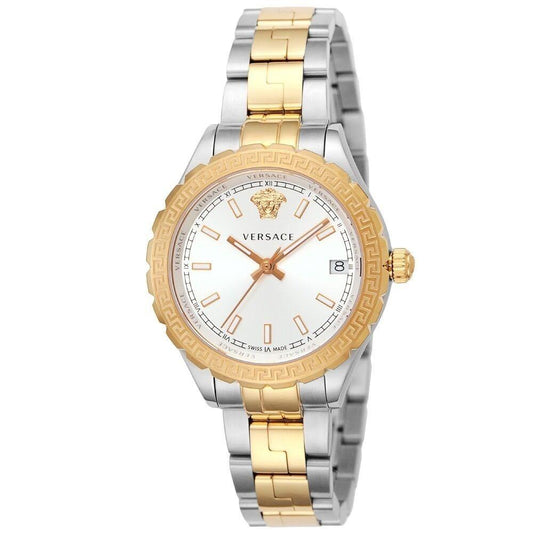 Versace Hellenyium Silver Dial Two Tone Steel Strap Watch for Women - V12030015