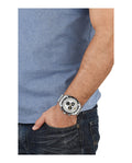 Versace V-Ray Chronograph Quartz Silver Dial Silver Steel Strap Watch For Men - VE2I00321