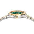 Versace Hellenyium Quartz Green Dial Two Tone Steel Strap Watch For Men - VEVI00620