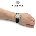 Versace Viamond Quartz White Dial Blue Leather Strap Watch For Men - VEPO00120