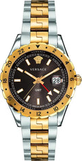 Versace Hellenyium GMT Black Dial Two Tone Steel Strap Watch for Men - V11040015