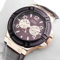 Guess Rigor Analog Brown Dial Brown Leather Strap Watch For Men - W0040G3