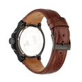 Guess Rigor Analog Black Dial Brown Leather Strap Watch For Men - W0040G8