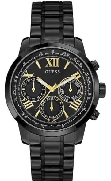 Guess Classic Multi-Function Black Dial Black Steel Strap Watch For Women - W0330L15