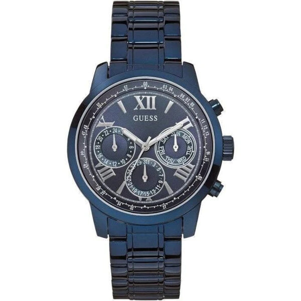 Guess Chronograph Multifunction Blue Dial Blue Steel Strap Watch For Women - W0330L6