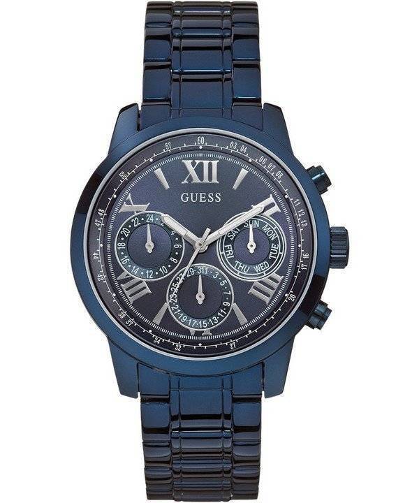 Guess Chronograph Multifunction Blue Dial Blue Steel Strap Watch For Women - W0330L6