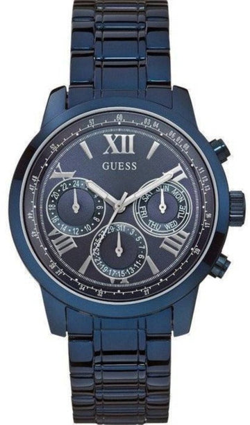 Guess Chronograph Multifunction Blue Dial Blue Steel Strap Watch For Women - W0330L6