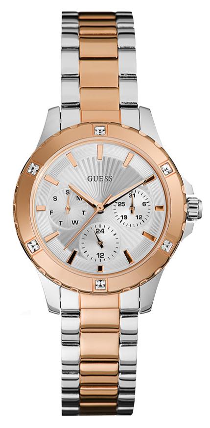 Guess Mist Quartz Silver Dial Two Tone Steel Strap Watch For Women - W0443L4