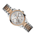 Guess Mini Sunrise Analog Silver Dial Two Tone Steel Strap Watch For Women - W0448L4