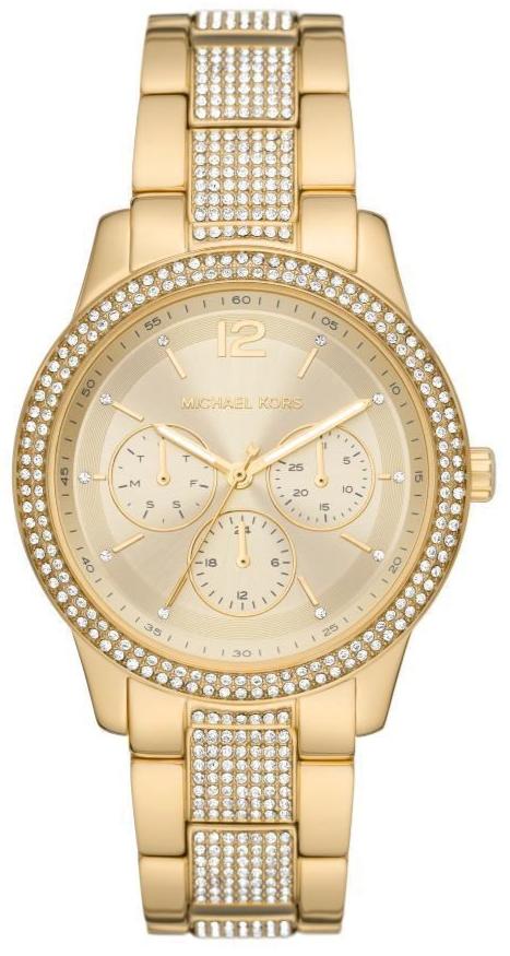 Michael Kors Tibby Multifunction Gold Dial Gold Steel Strap Watch For Women - MK7292