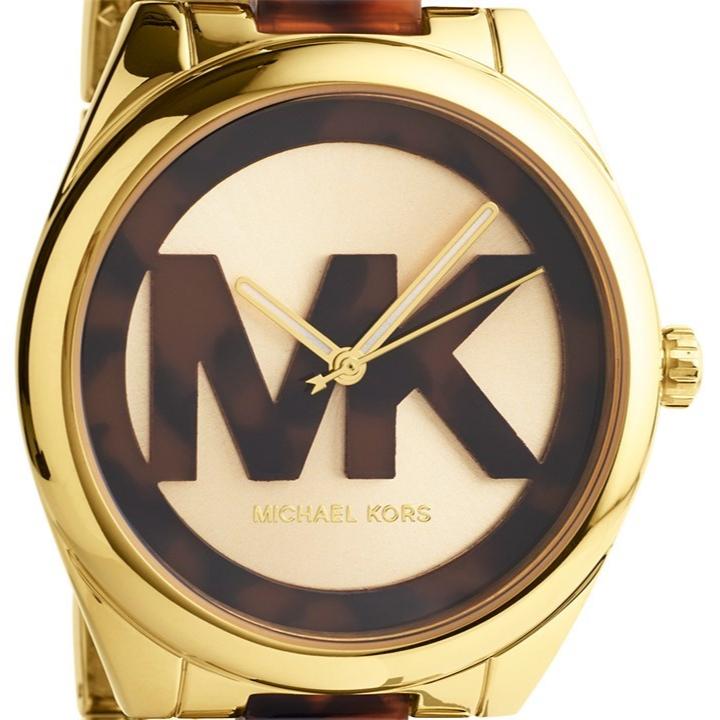 Michael Kors Janelle Three-Hand Gold Dial Two Tone Steel Strap Watch For Women - MK7136