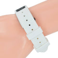 Guess Swirl Quartz Silver Dial White Silicone Strap Watch for Women - W1096L1