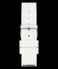 Guess Swirl Quartz Silver Dial White Silicone Strap Watch for Women - W1096L1