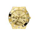 Guess Glisten Analog Gold Dial Gold Steel Strap Watch For Women - W13576l1