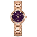 Tag Heuer Link Diamonds Purple Dial Rose Gold Steel Strap Watch for Women - WAT1440.BG0959