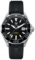 Tag Heuer Aquaracer Calibre 5 Automatic Black Dial Black Rubber Strap Watch for Men - WAY201A.FT6142