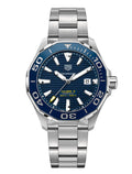 Tag Heuer Aquaracer Calibre 5 Blue Dial Silver Steel Strap Watch for Men - WAY201B.BA0927