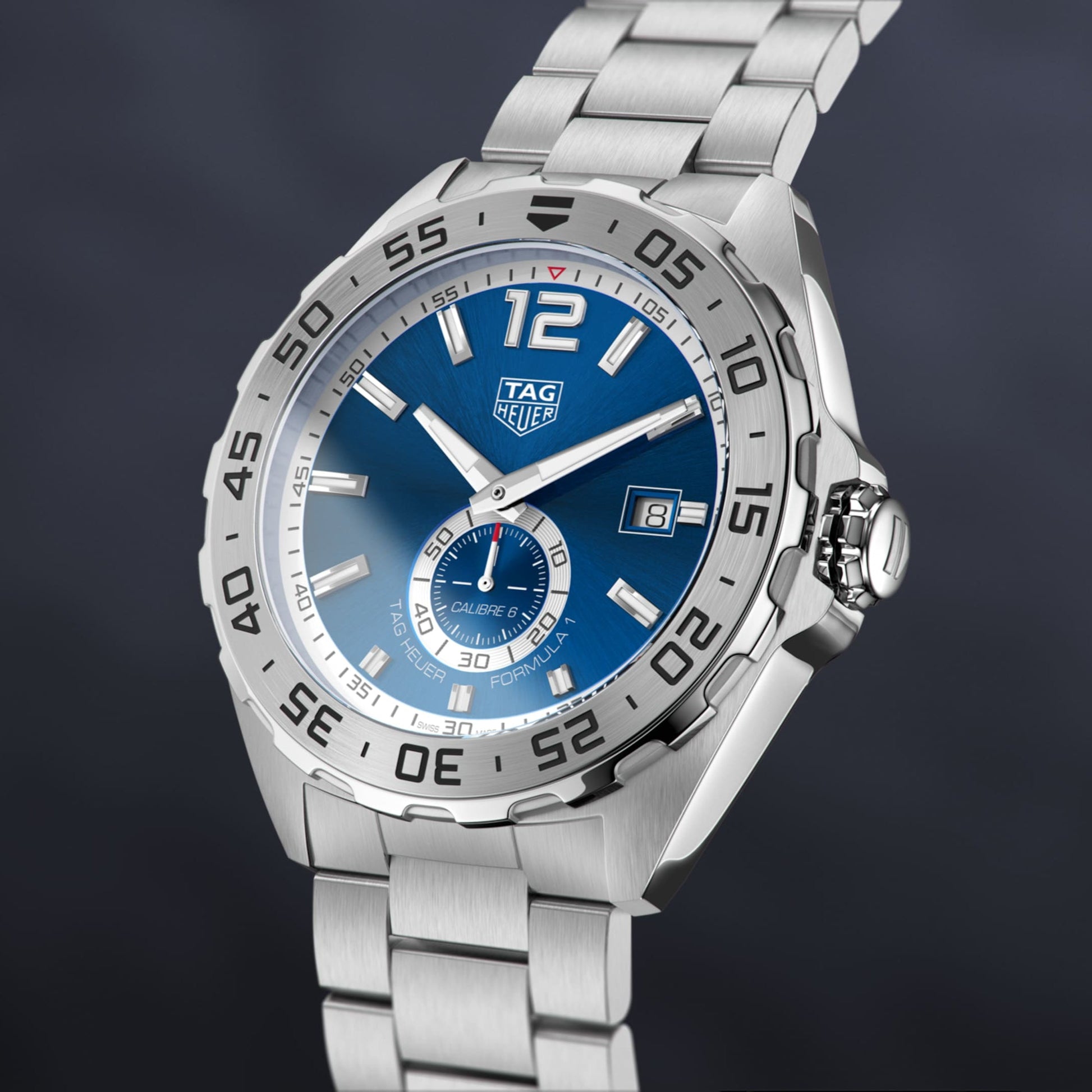 Tag Heuer Formula 1 Calibre 6 Automatic Blue Dial Silver Steel Strap Watch for Men - WAZ2014.BA0842