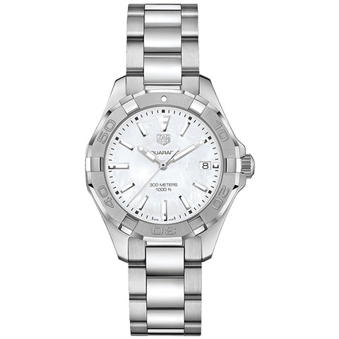 Tag Heuer Aquaracer Mother of Pearl Dial Silver Steel Strap Watch for Women - WBD131A.BA0748